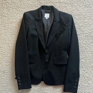 Halogen black two-button fitted blazer